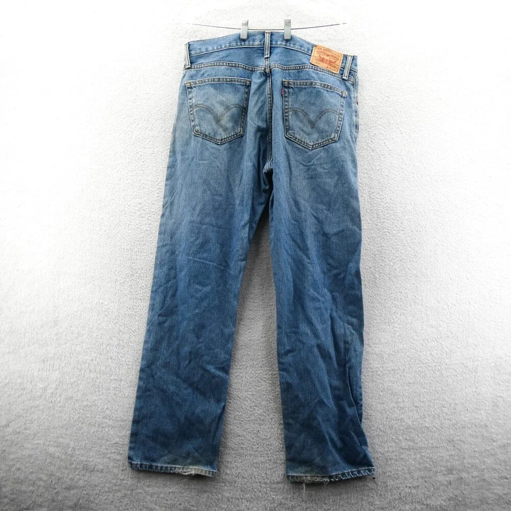 Levis 505 Jeans Mens Size 36x32 Straight Leg Blue Cotton Denim Size 36‎ Pants
